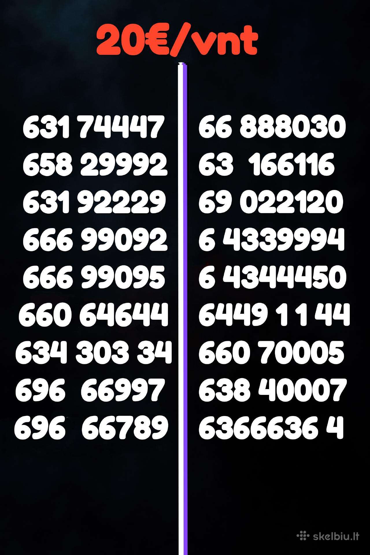 Gražus numeris už 20€ 111 000 333 888 999 222 4444