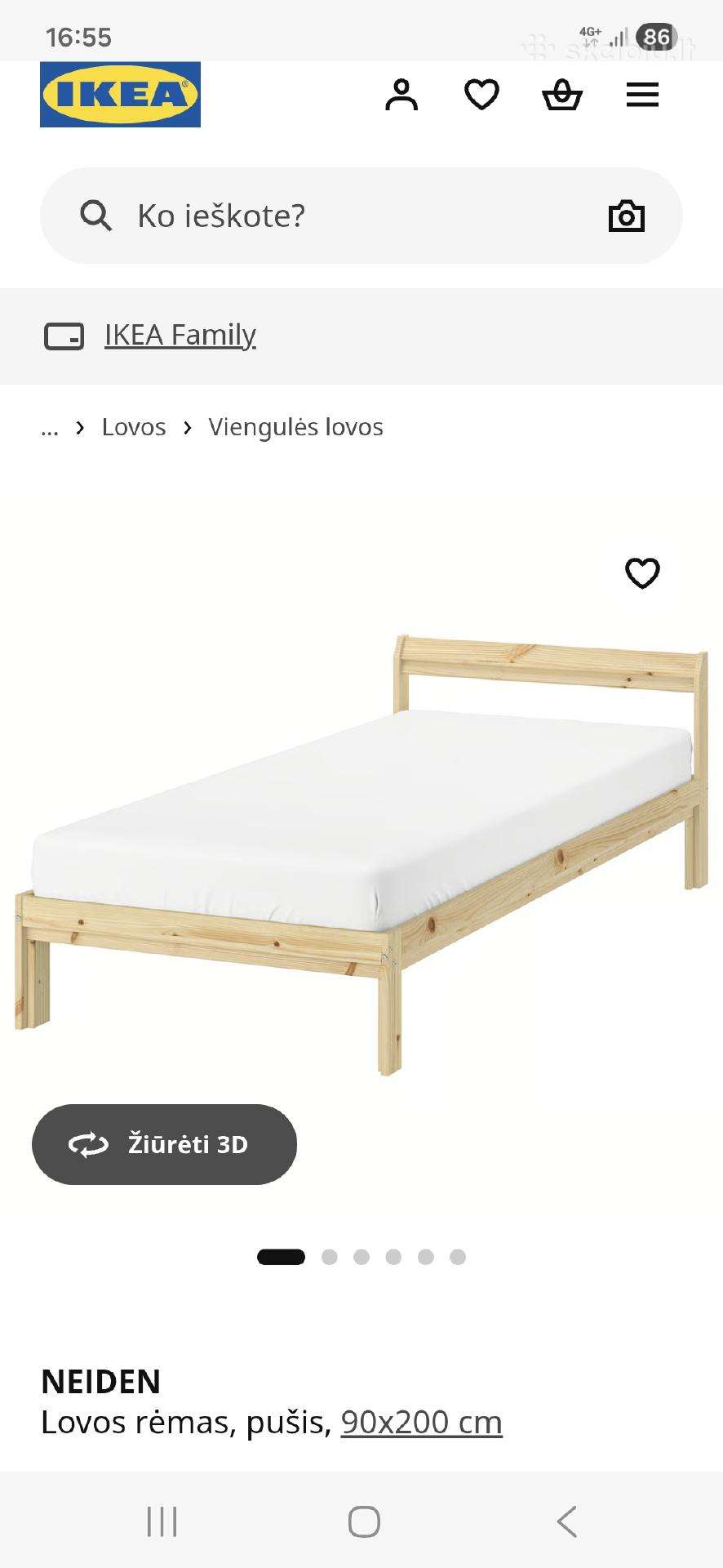 Ikea 90x200 rėmas su grotelėm