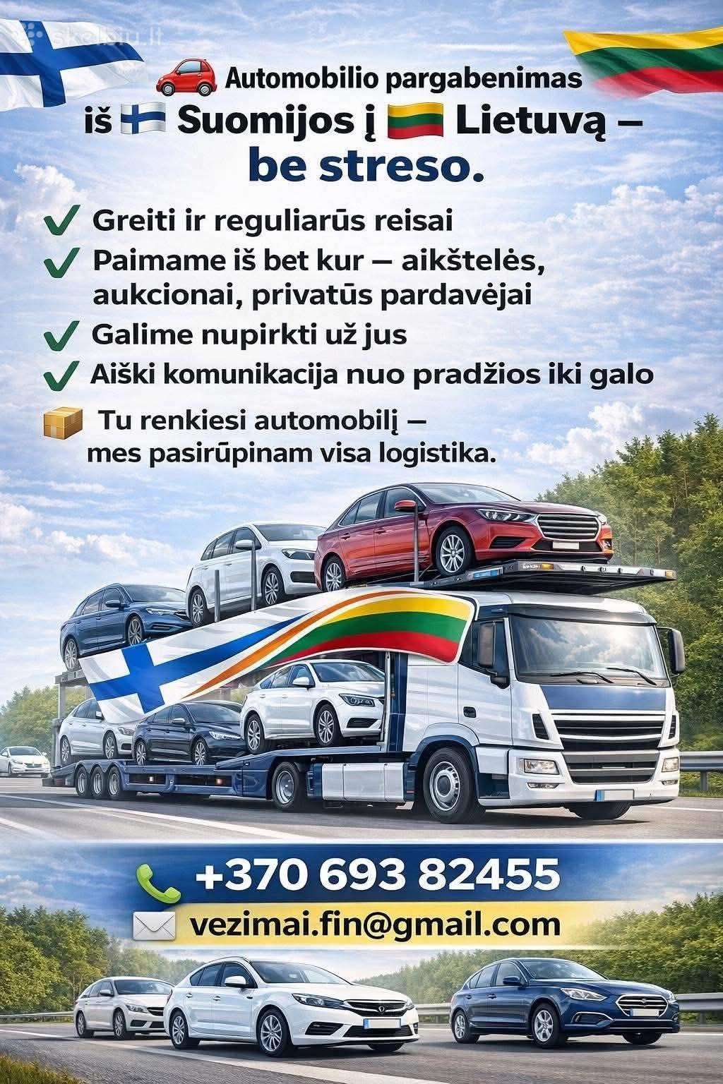 Automobiliu pervežimas Suomija - Lietuva