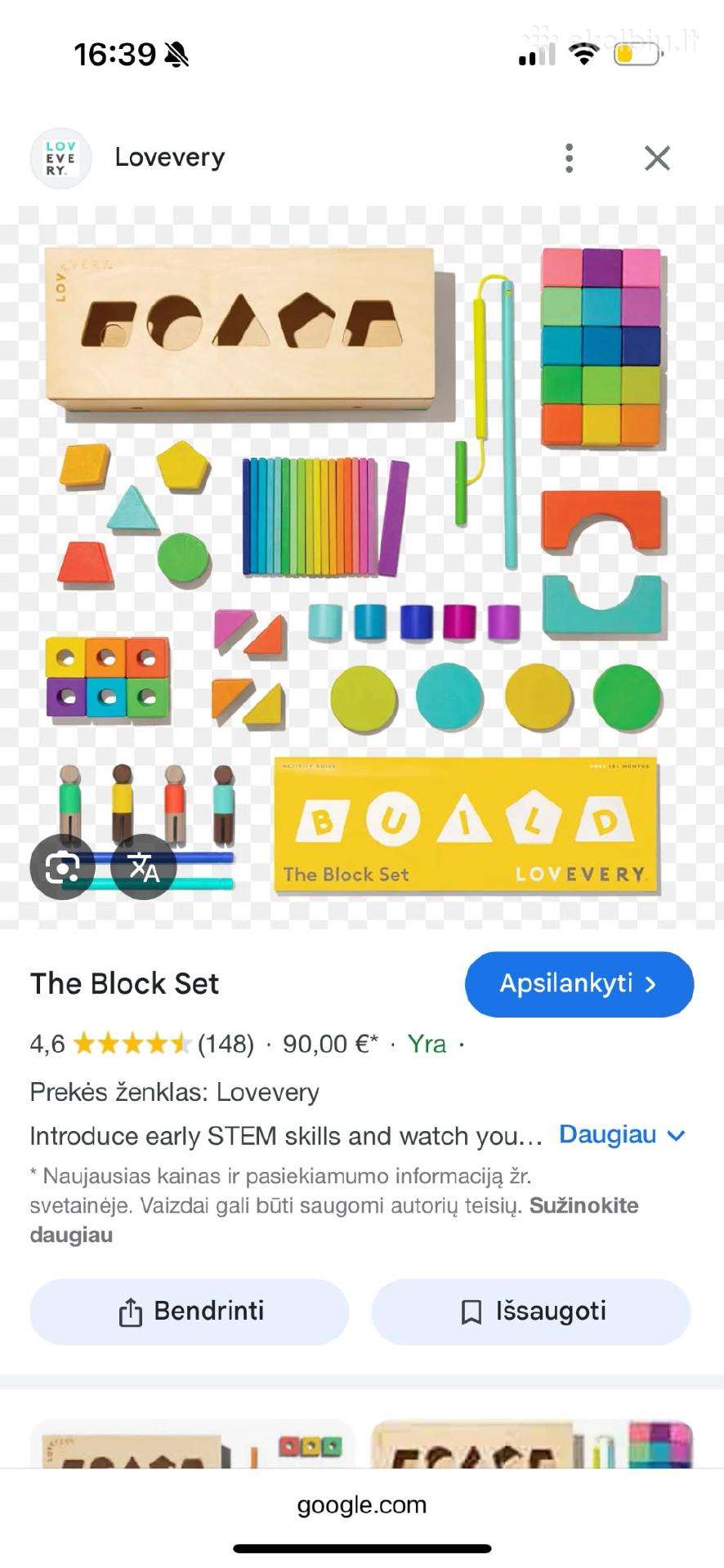 Lovevery Zaidimu kaladeles Block Set