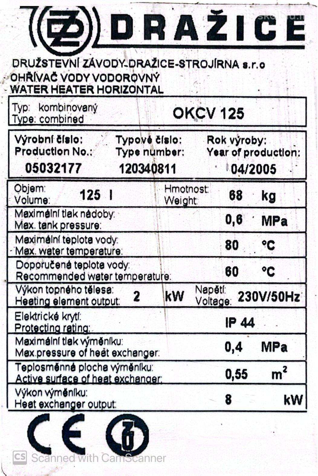 Kombinuotas karšto vandens šildytuvas