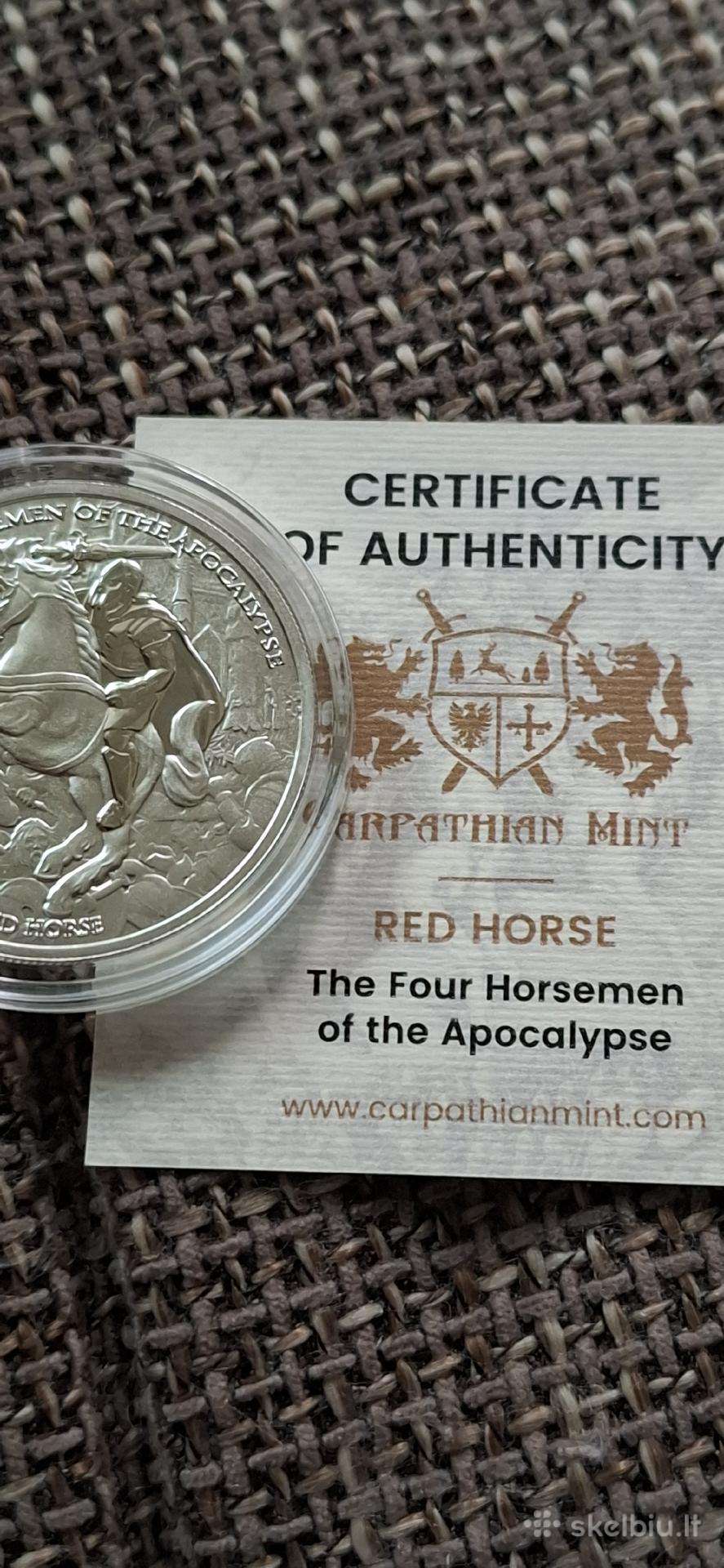 Apokalipses raitelis, 1oz, sidabrine moneta