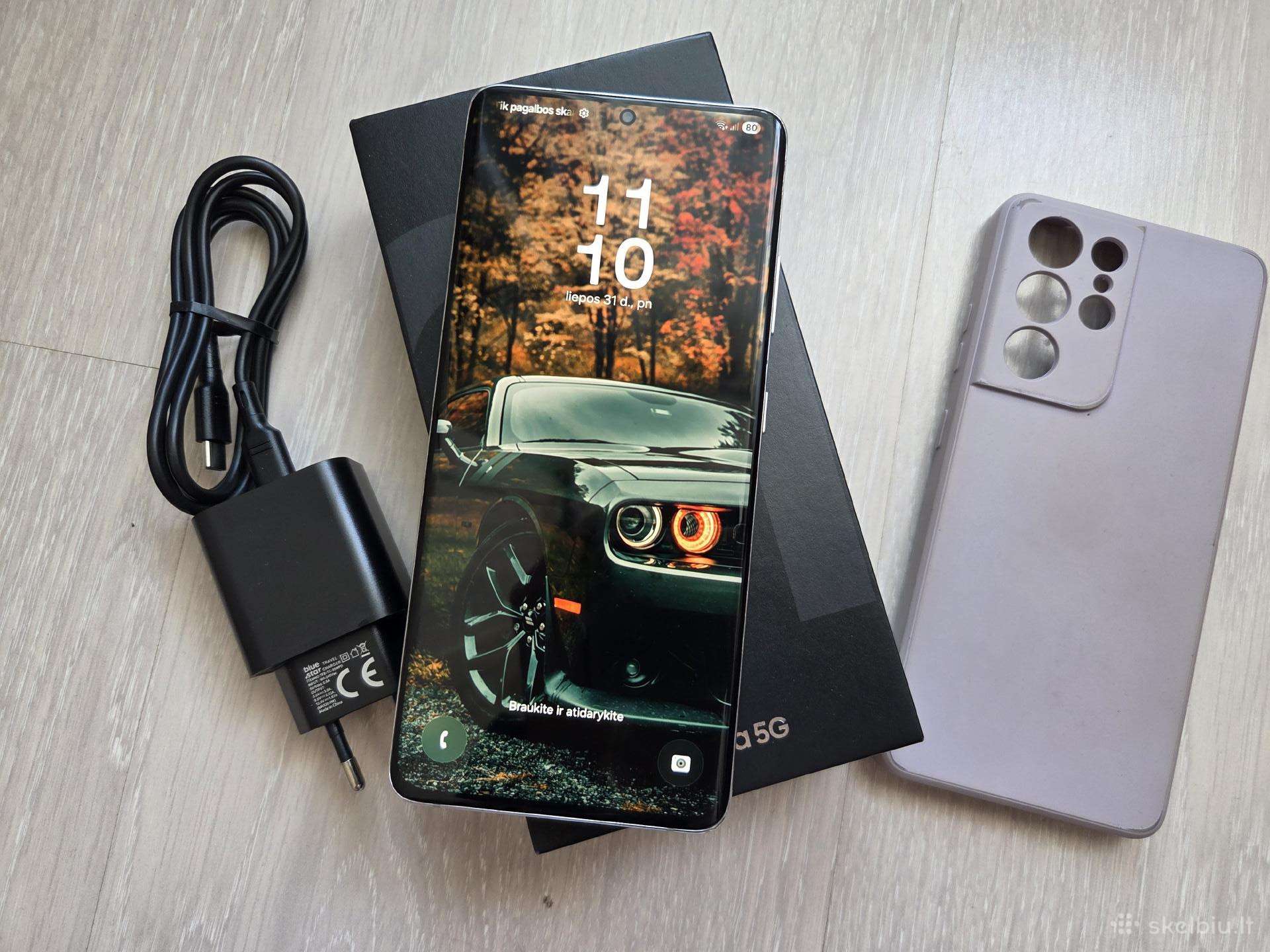 Samsung S21 Ultra 128gb, tvarkingas,pilnu komplek