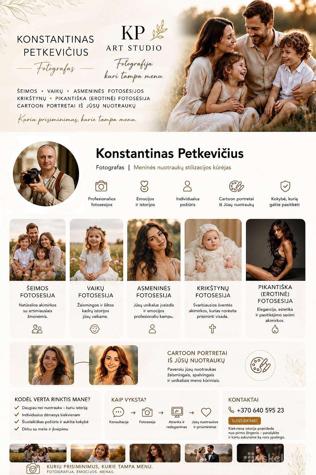 Fotosesijos paslaugos kaina: 50 €/val.