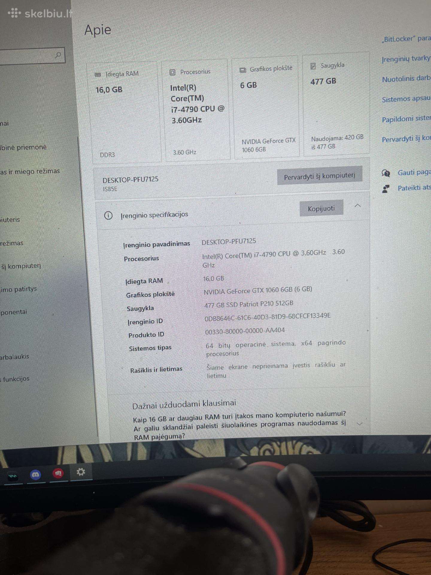 Parduodamas geiming pc