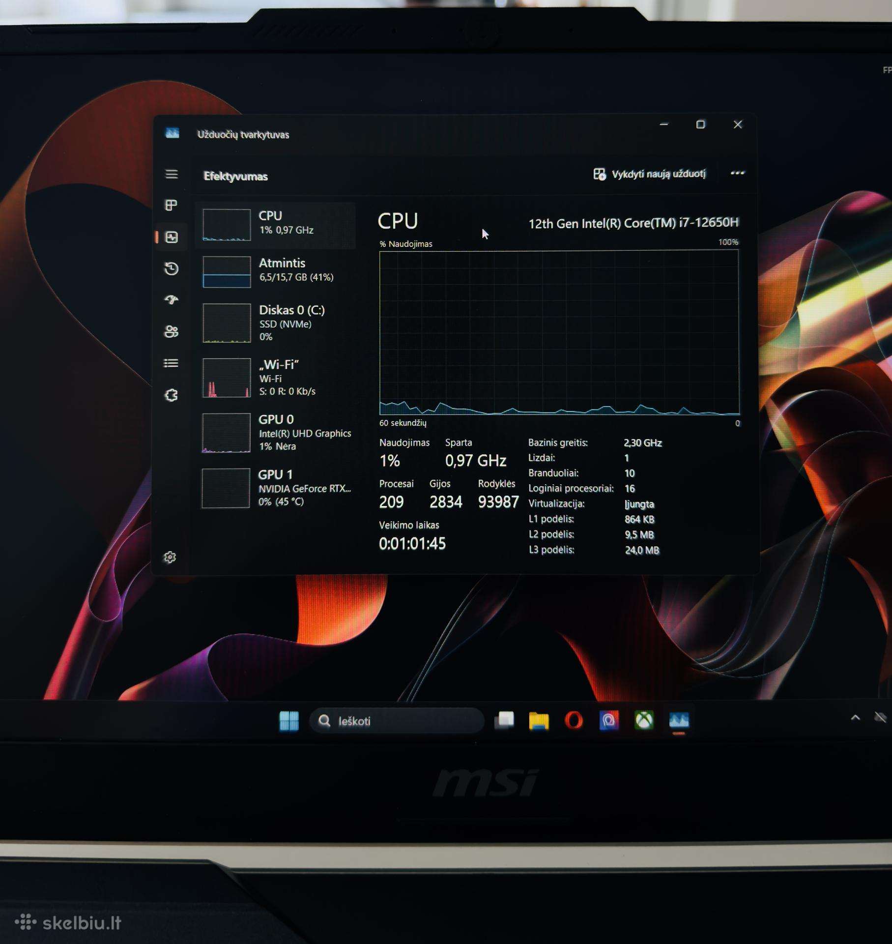 Nešiojamas Žaidimų kompiuteris Msi Cyborg 15 A12v