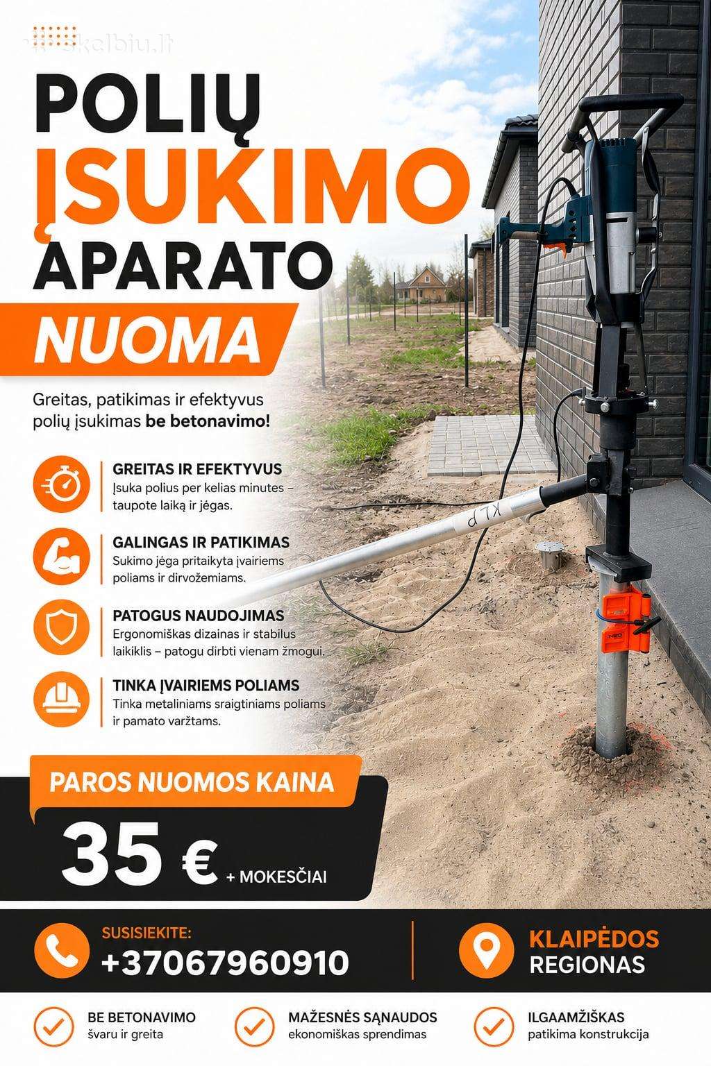 Sraigtiniu Poliu isukimo aparatas 35eu