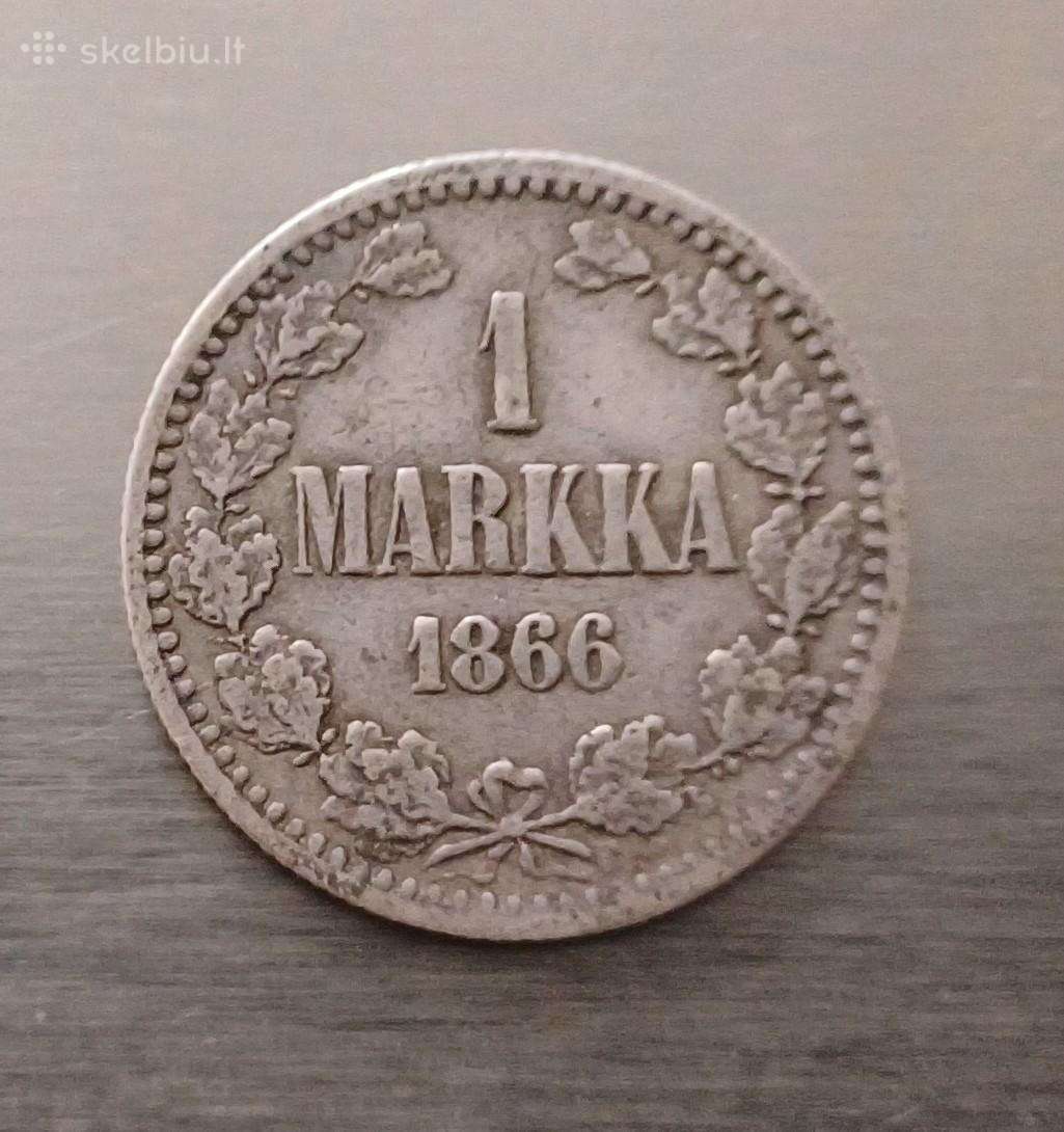 1 ir 2 markes sidabras Suomija