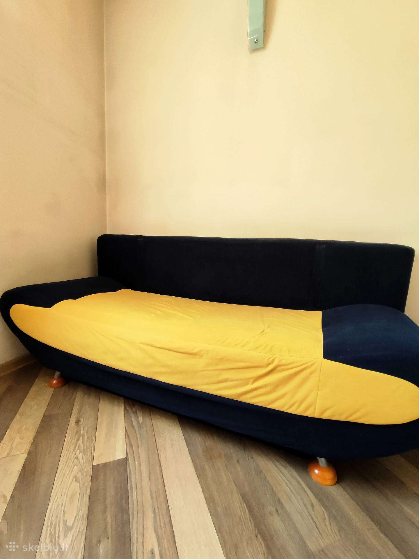 Tvirta Magrės baldų sofa-lova su patalynės dėže