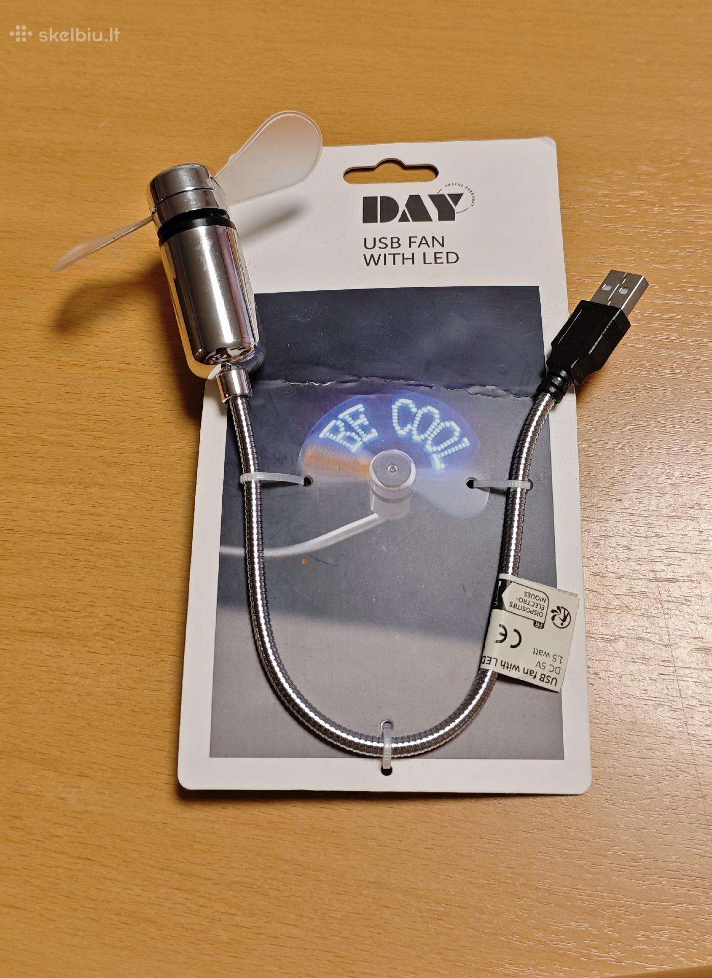 Usb ventiliatorius su LED projekcija