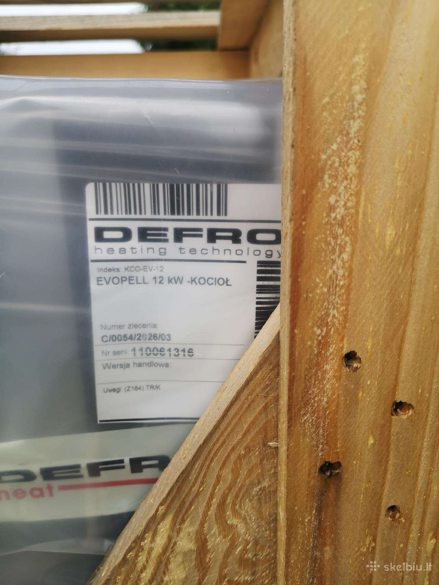 Parduodu nauja katilą Defro Evopell 12kw.