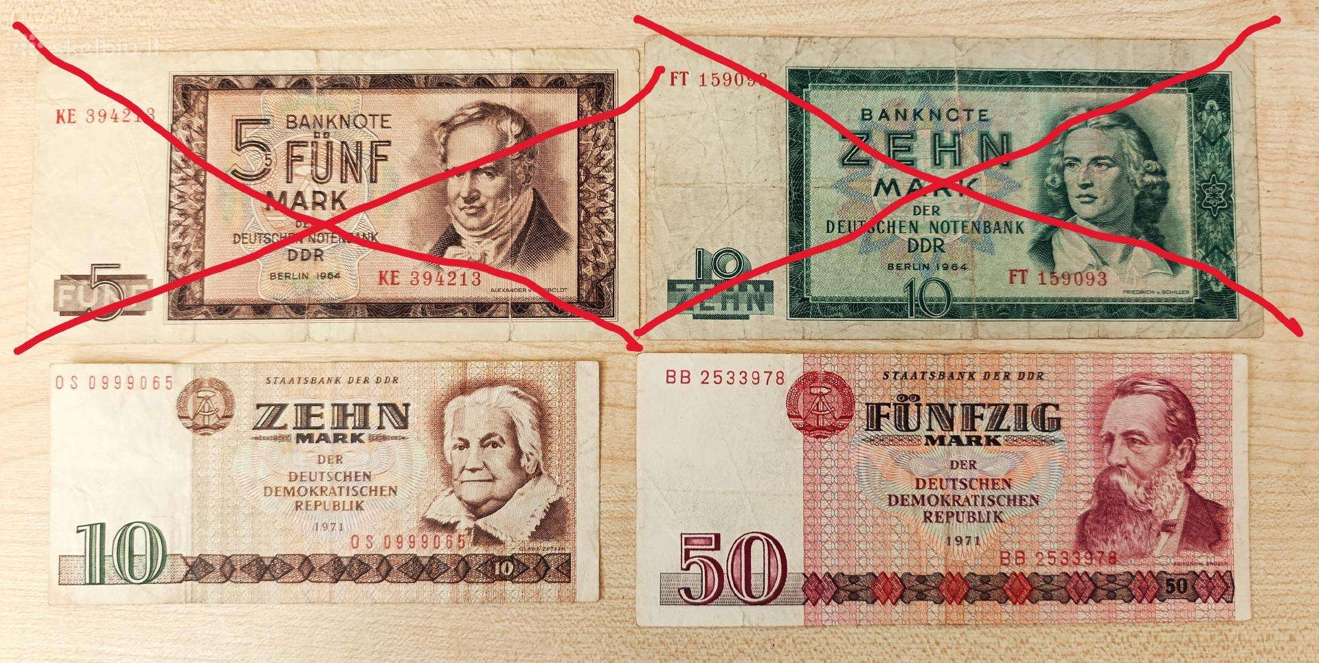 Ddr banknotos.
