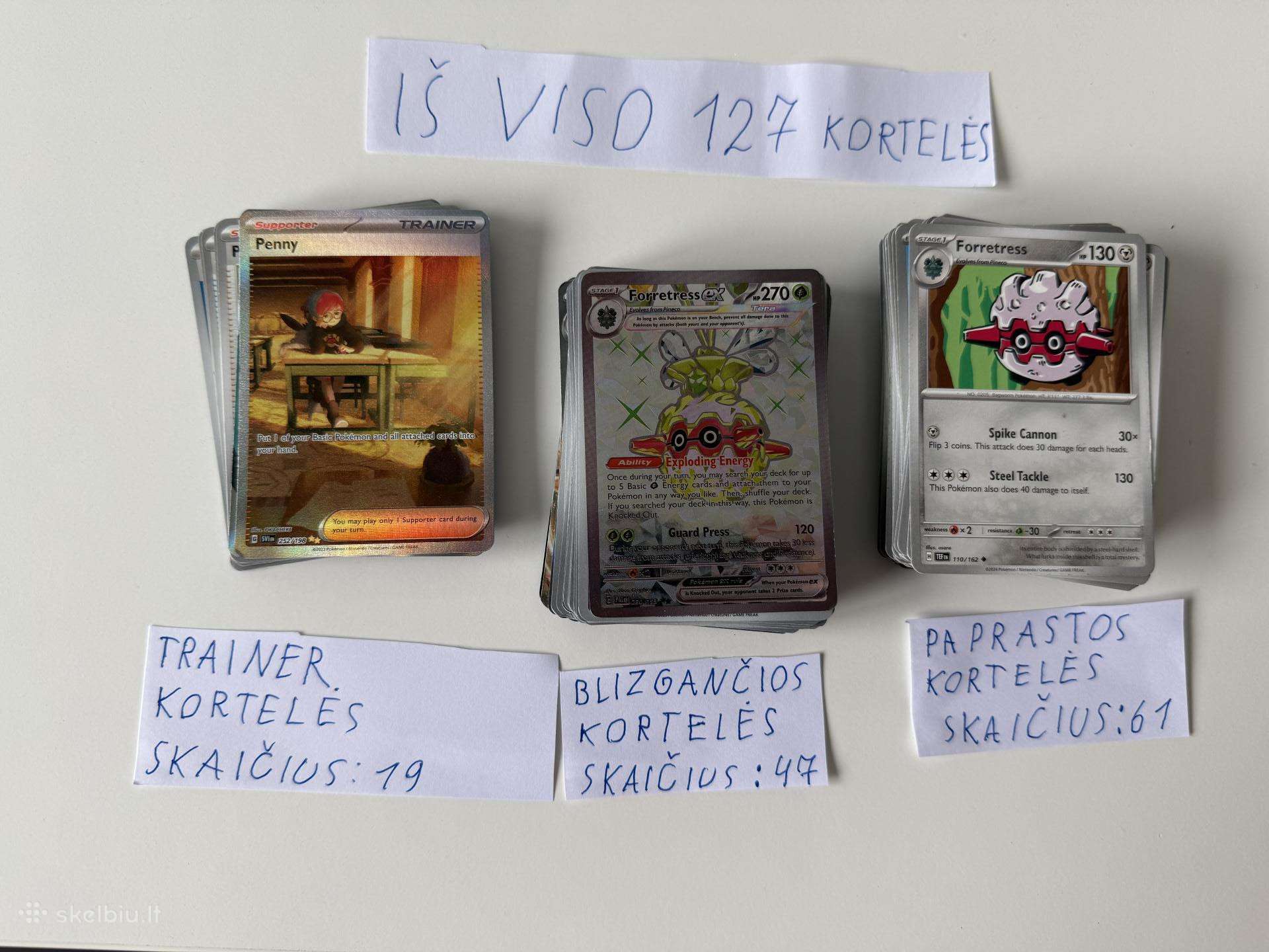 Pokemon kortos 127 vnt