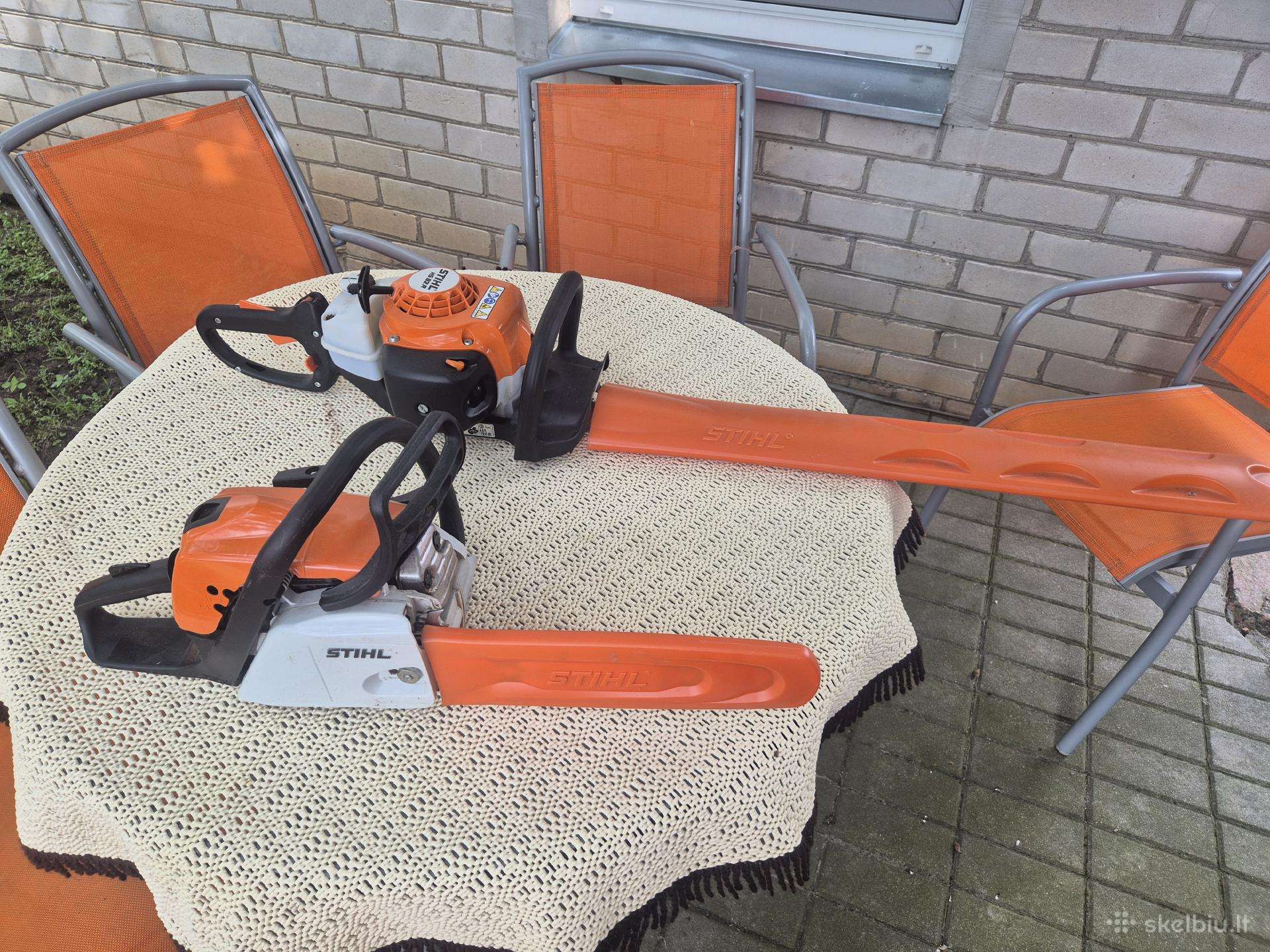 Stihl grandininis pjūklas ir gyvatvorių žirklės