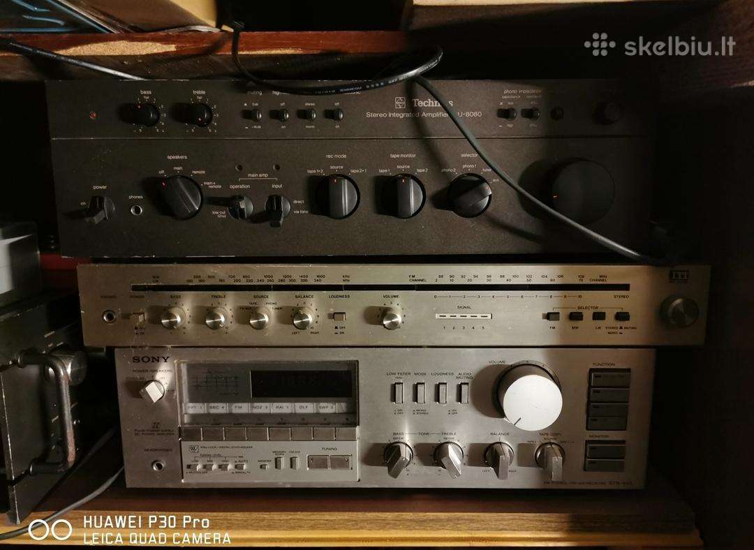 3 stiprintuvai Technics, Itt, Sony