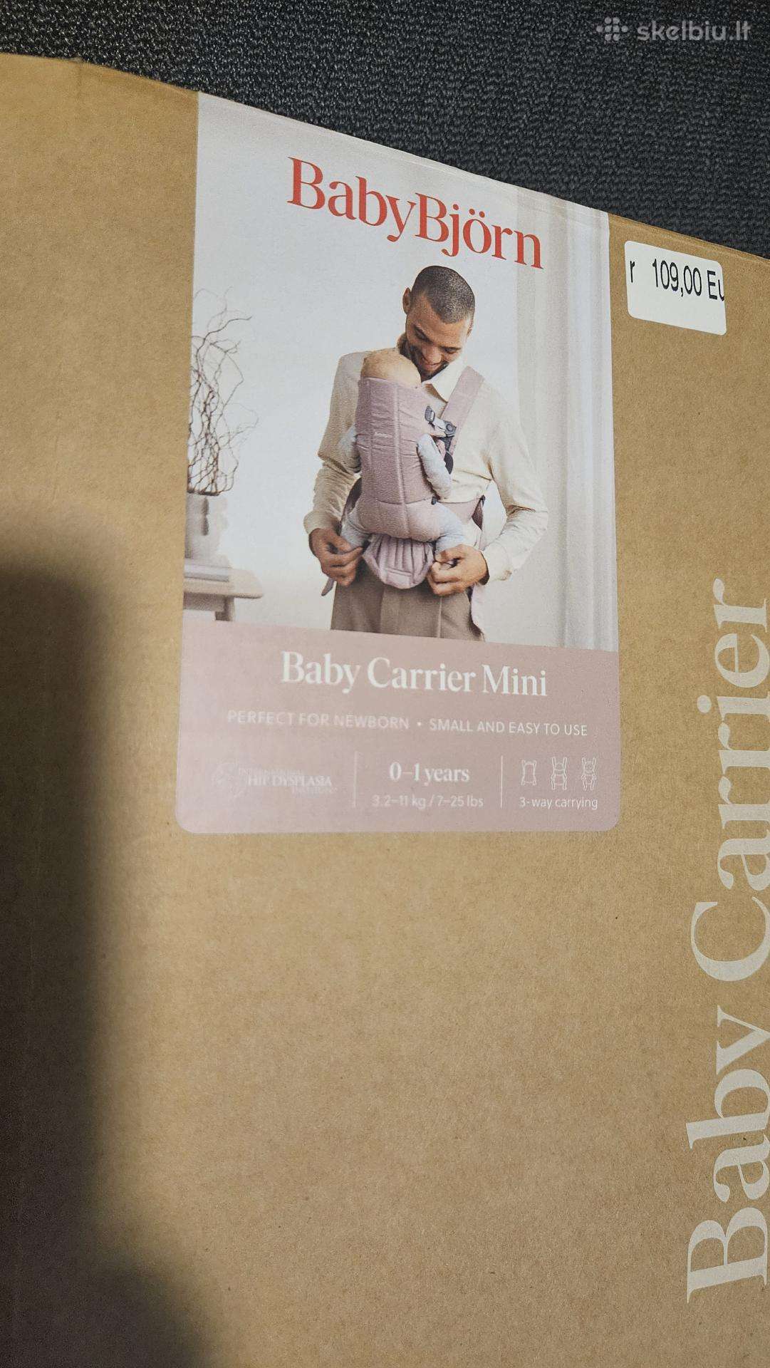 Babybjörn nešioklė Mini, Dusty Pink, Cotton 021114
