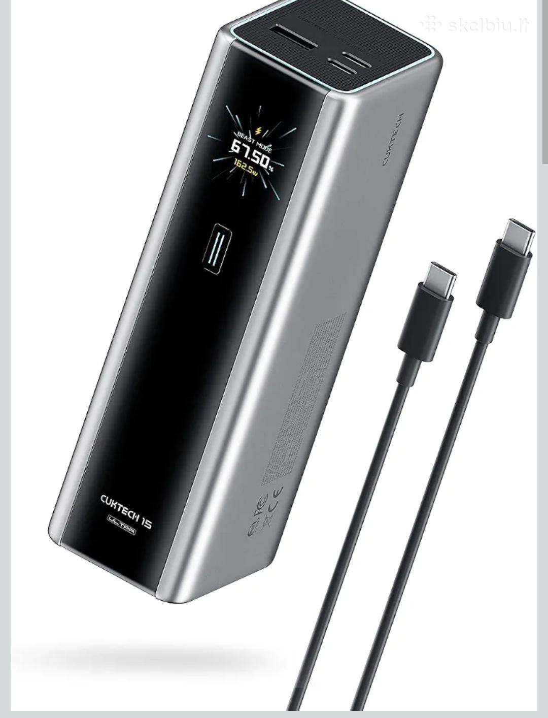 Išorinė baterija,power bank cuktech 15 ultra
