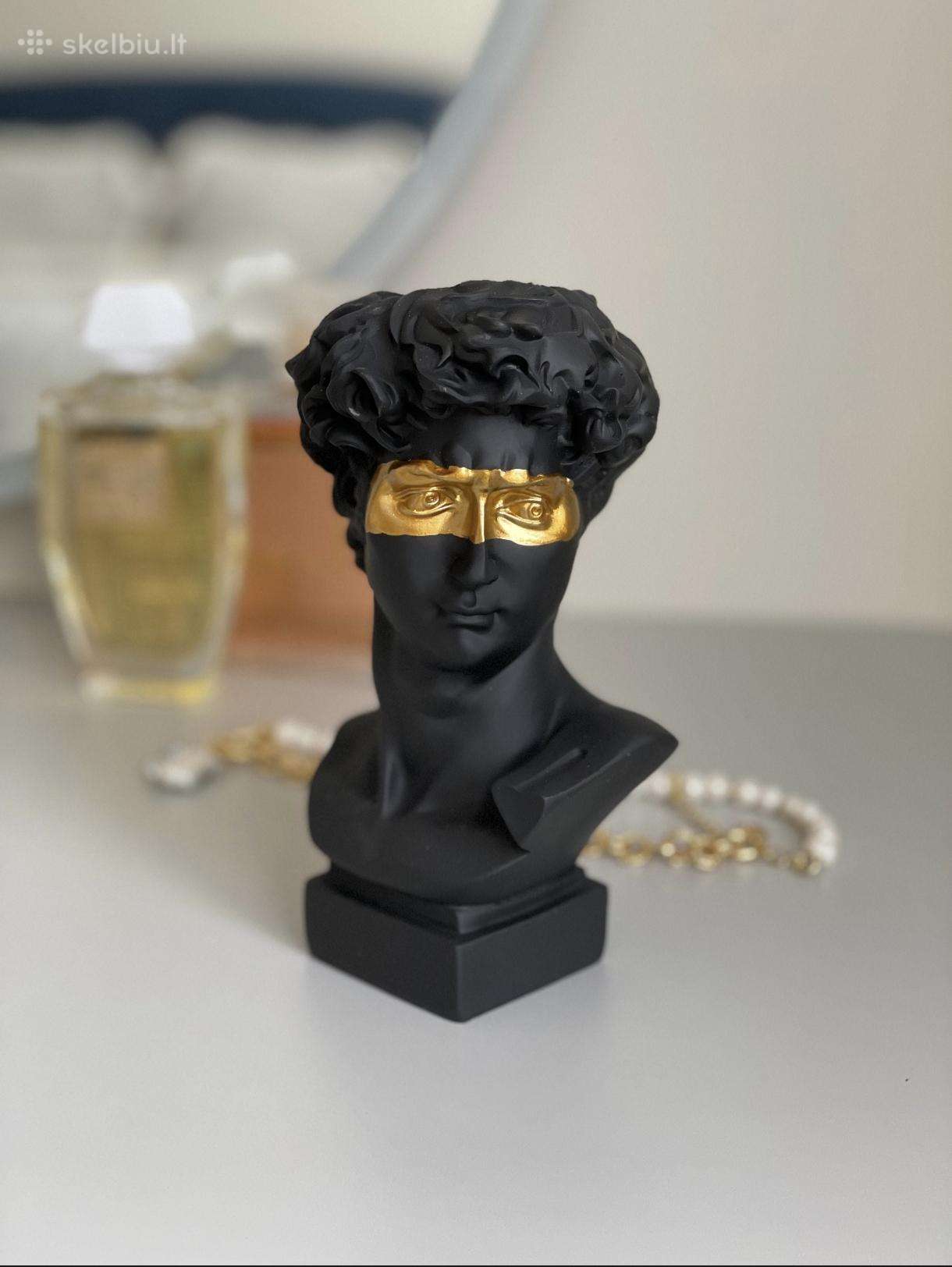 David statulėlė/vaza golden mask, juodos spalvos