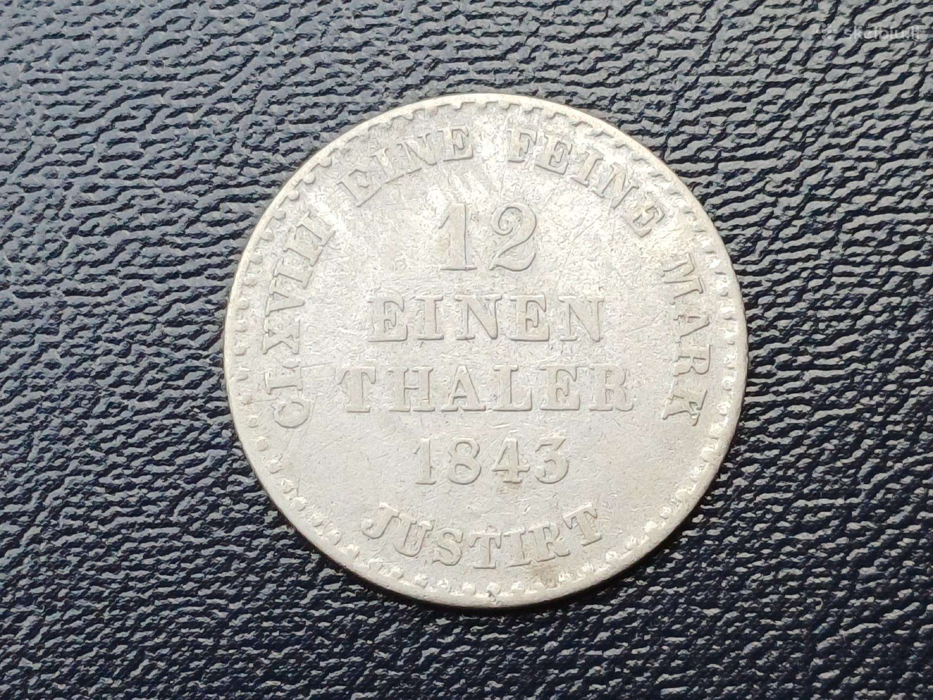 1/12 talerio 1843 S. Hanoveris sidabras