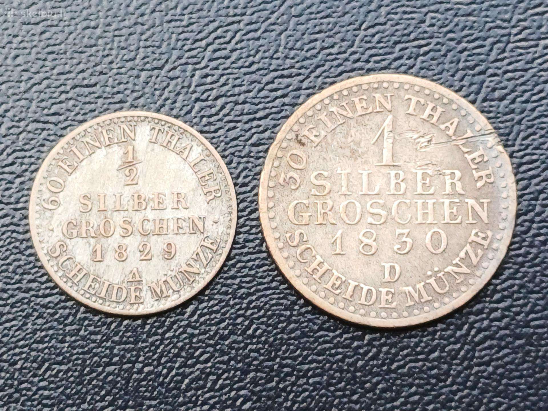 Silbergrošen 1829-30m. Prusija sidabras