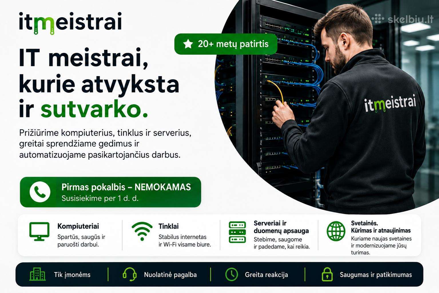 IT pagalba įmonėms – atvykstame ir sutvarkome