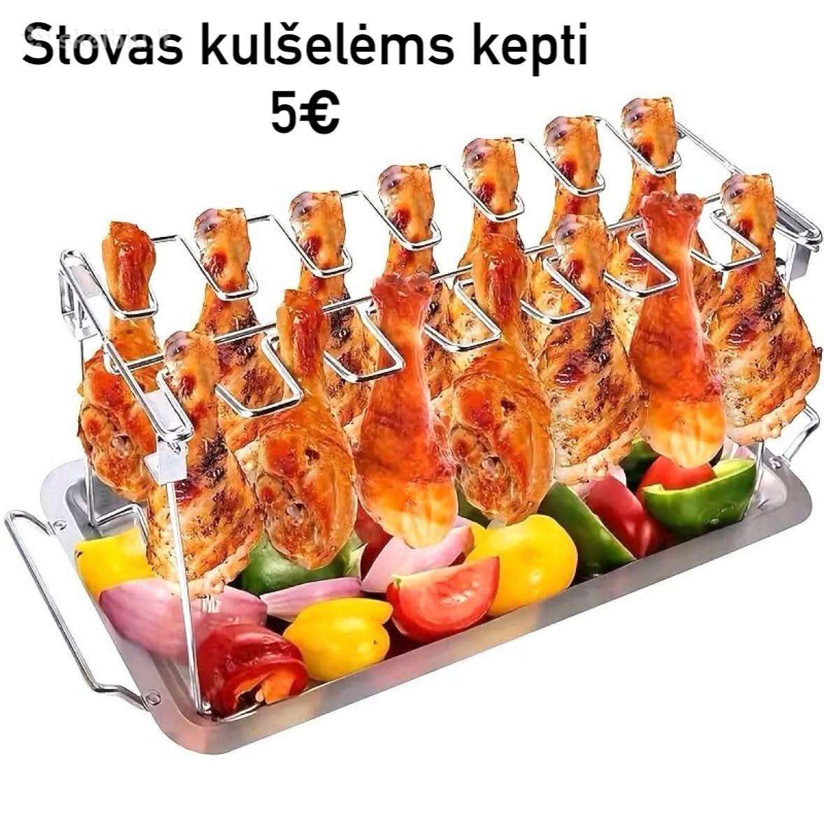 Vištos blauzdelių kepimo stovas