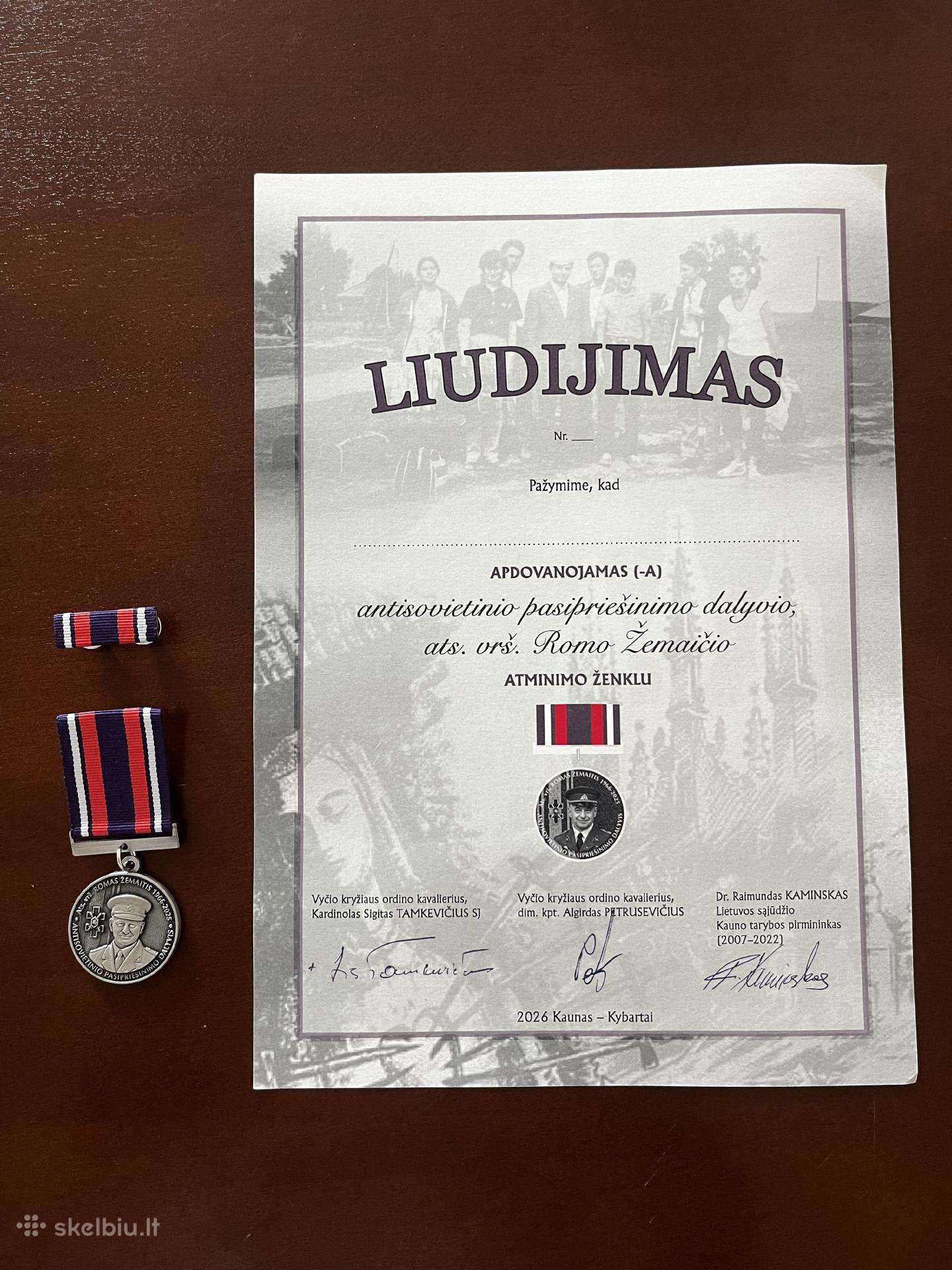 Žygio medalis su liudijimu