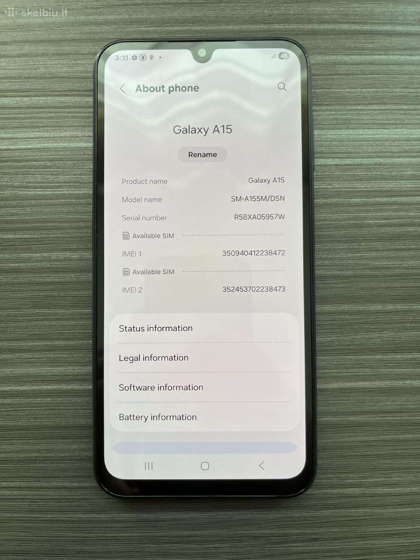 Samsung galaxy a15