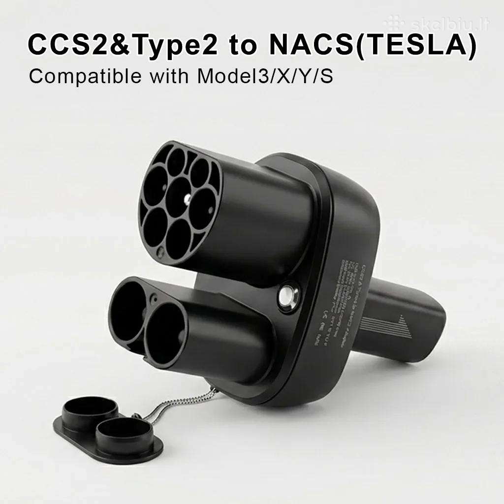 Ccs2 į Nacs adapteris Tesla Model 3/y/s/x iki 250k