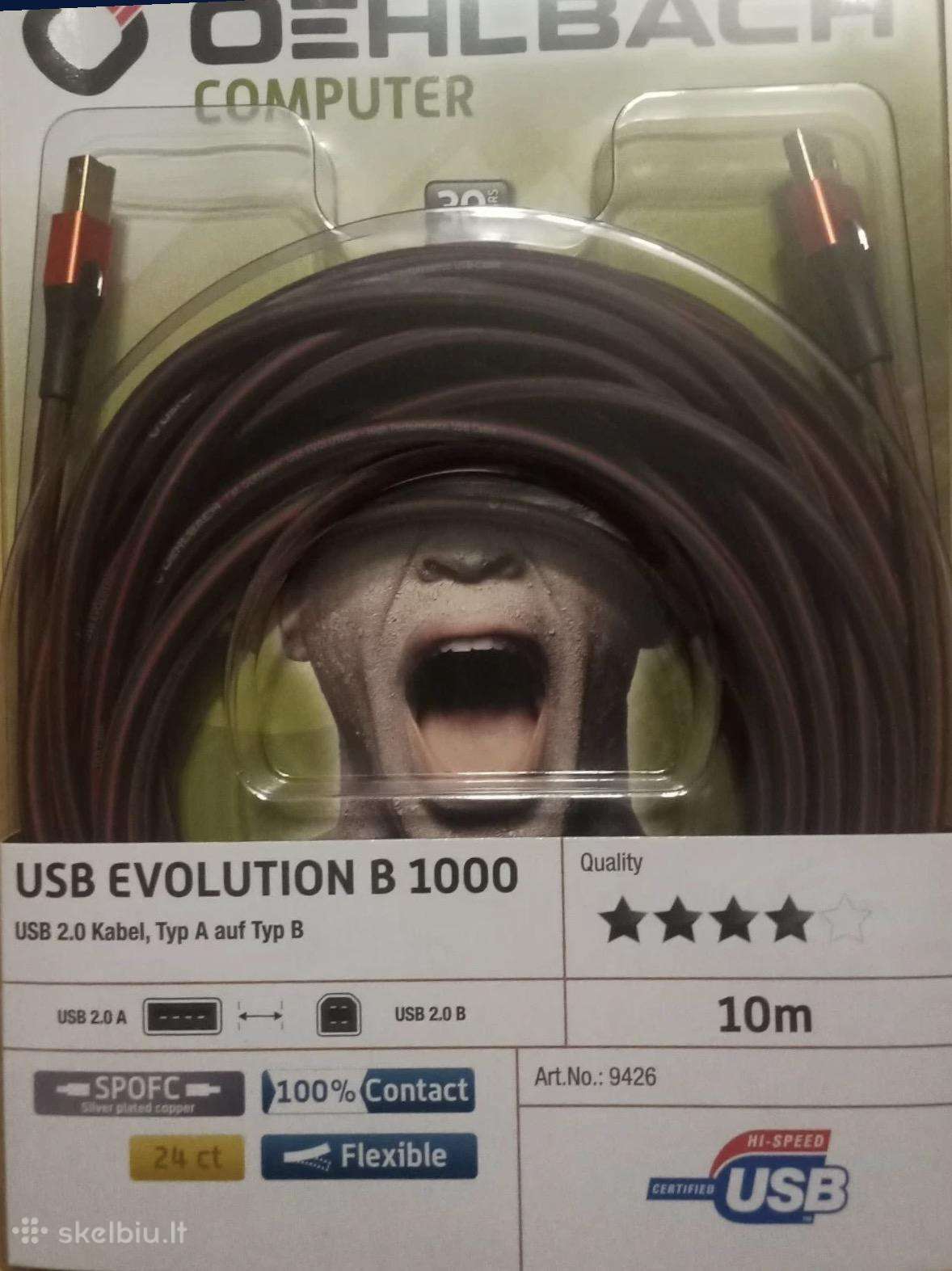 Vokiškas Oehlbach Usb kabelis