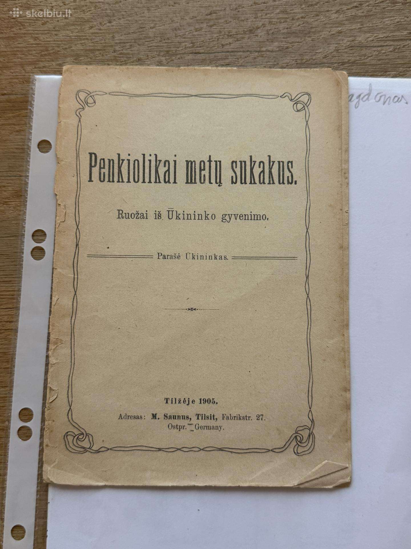 Penkiolikai metų sukakus 1905 m.