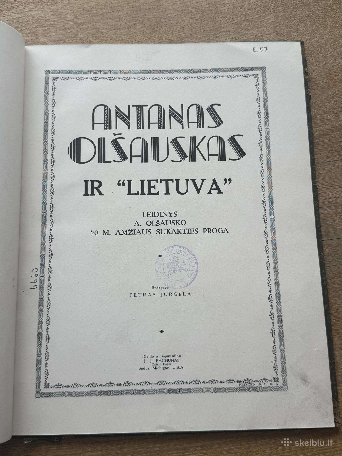 Antanas Olšauskas ir Lietuva 1934 m.
