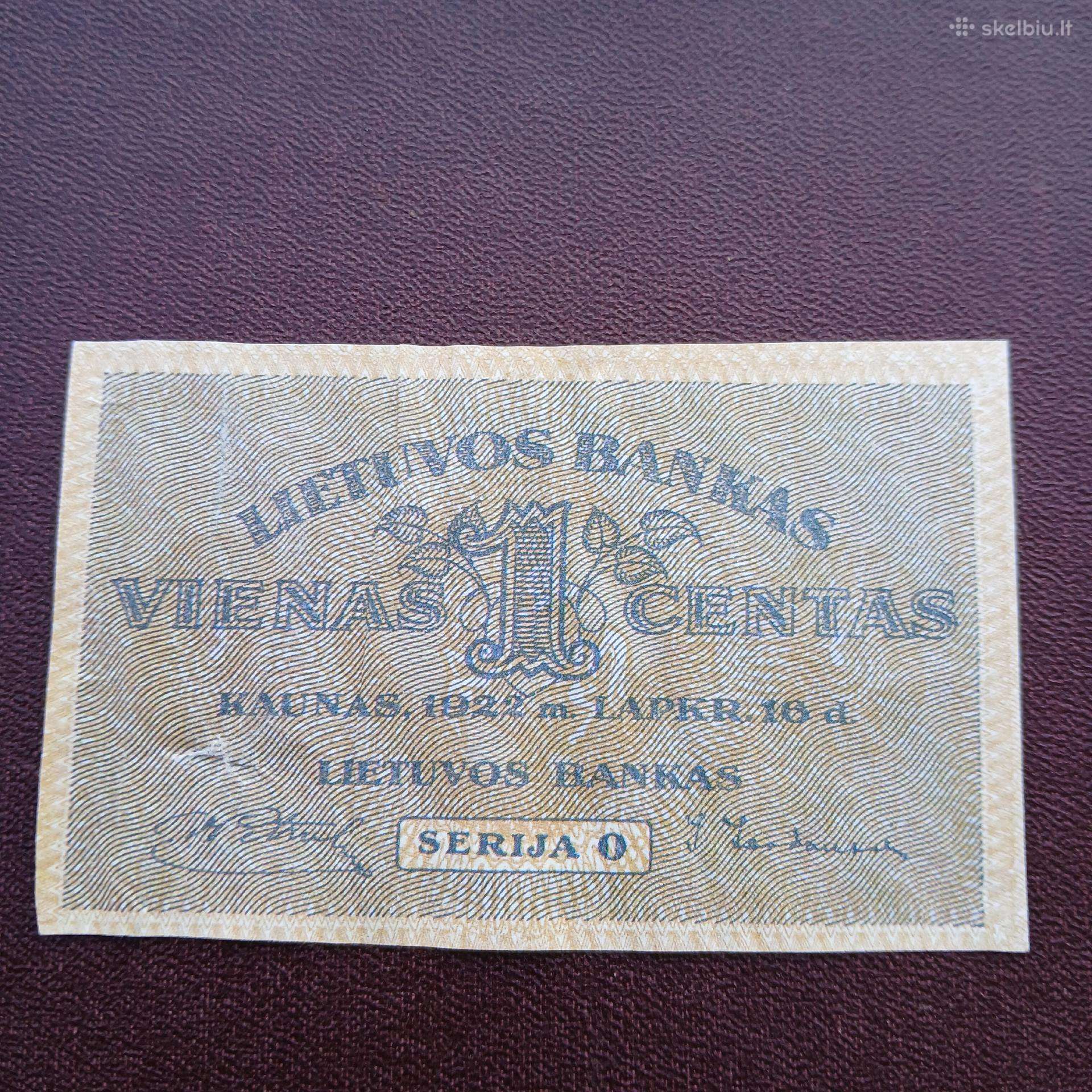 1 centas 1922 m.