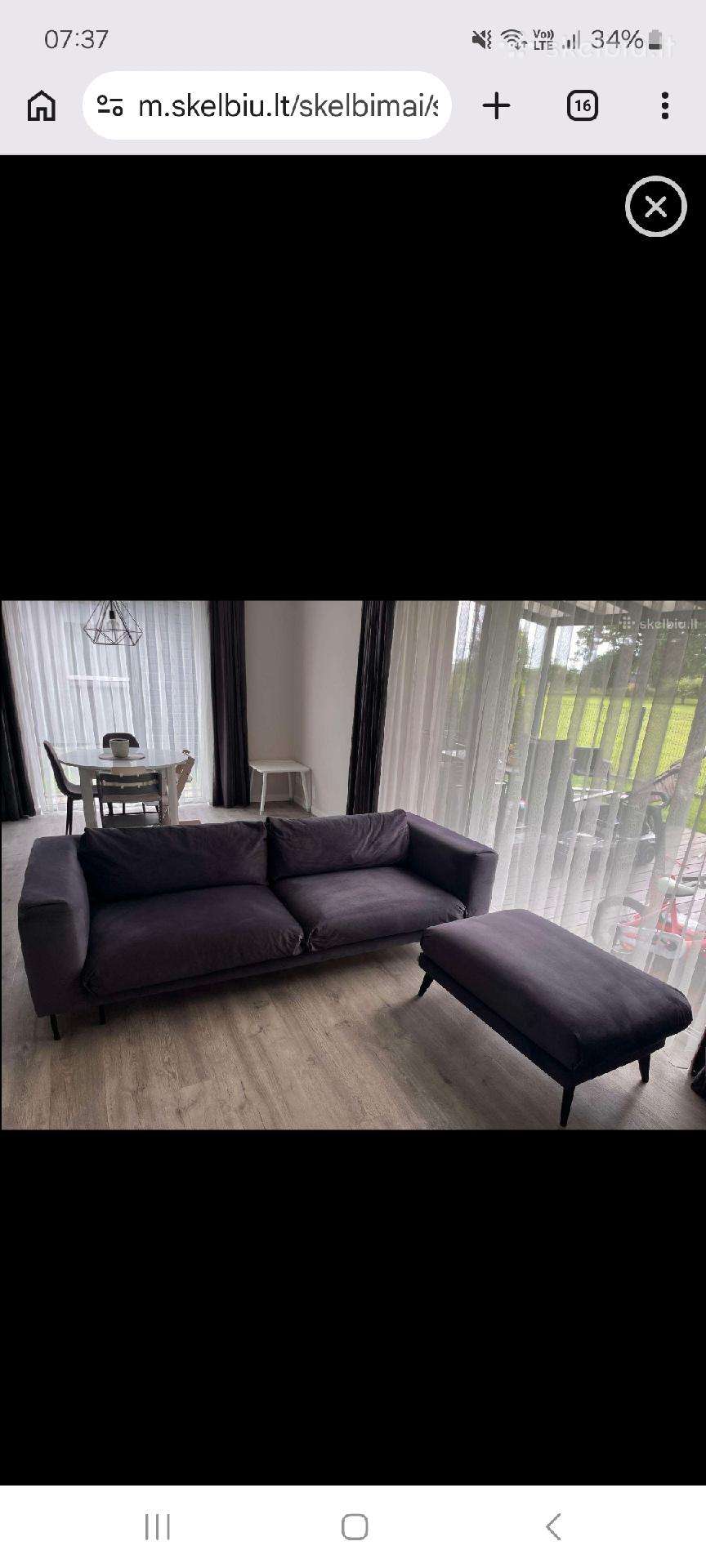 Sofa +pufas