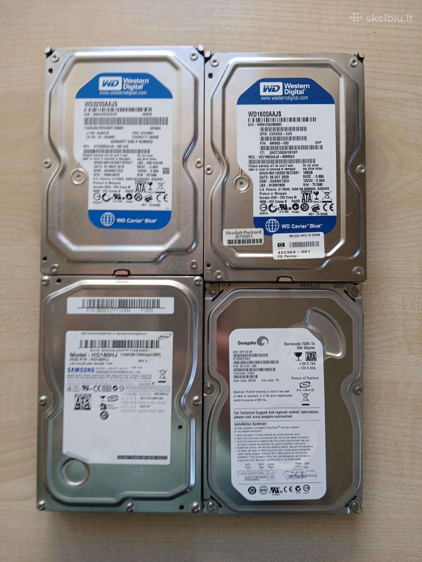 Parduodami įvairūs 3.5" HDD diskai (160–320 GB)