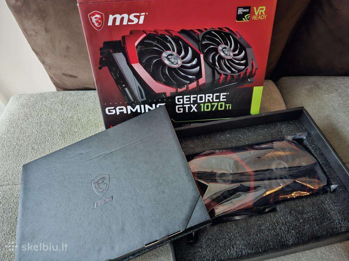 Msi Gtx 1070 Ti Gaming 8g gera būklė,komplektacija