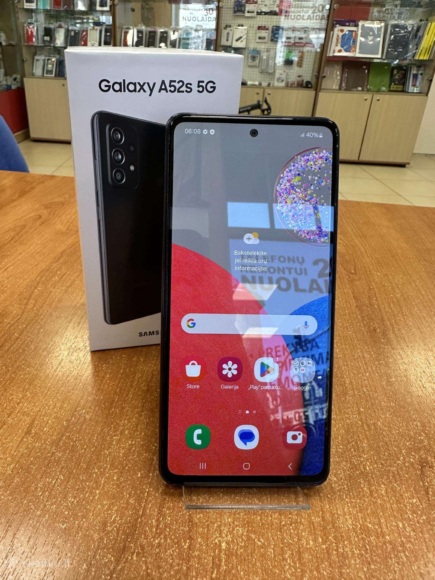 Samsung Galaxy A52s 5G 128 GB (naudotas)