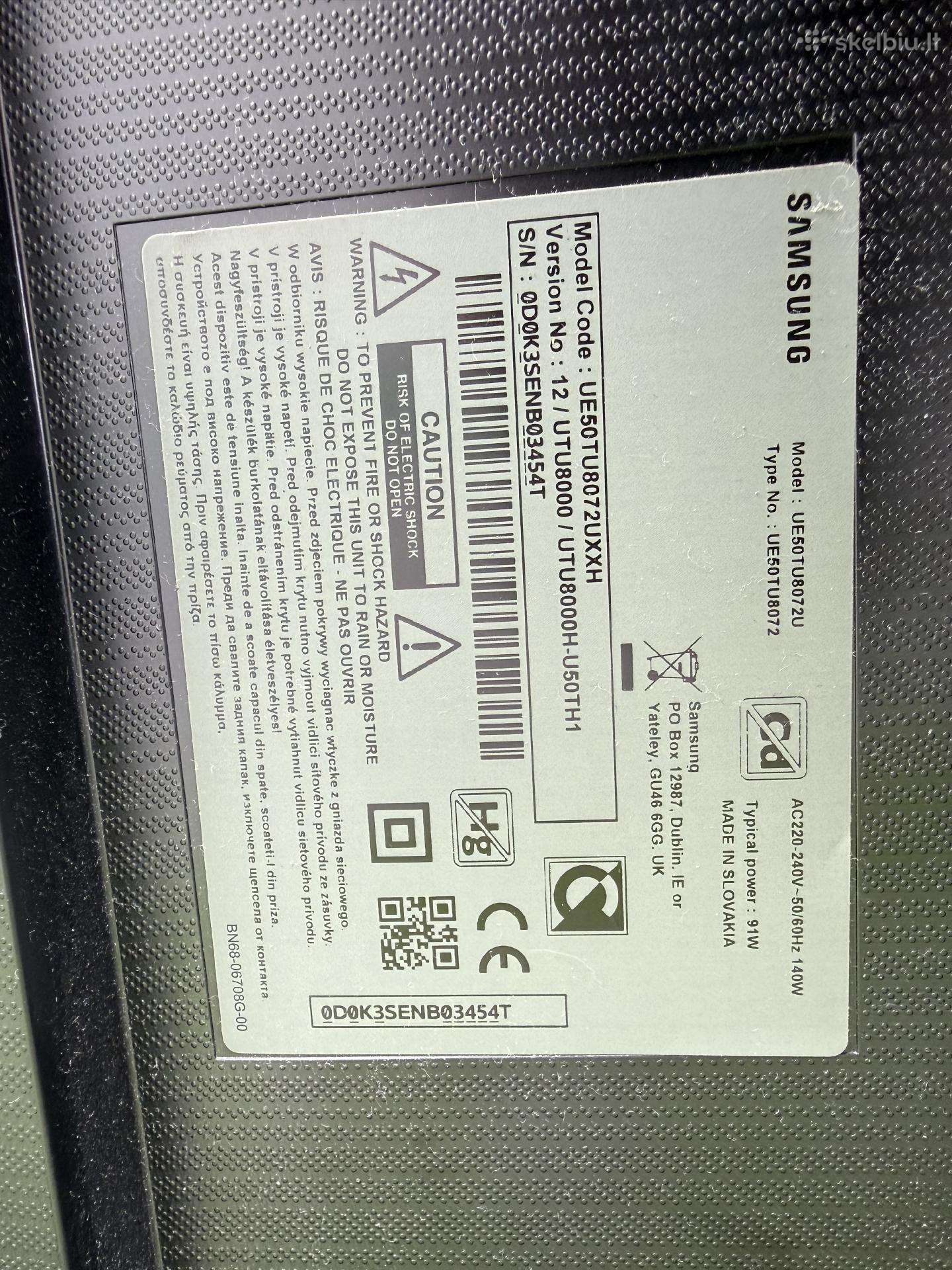 Samsung Ue50tu8072u TV 50" defekt