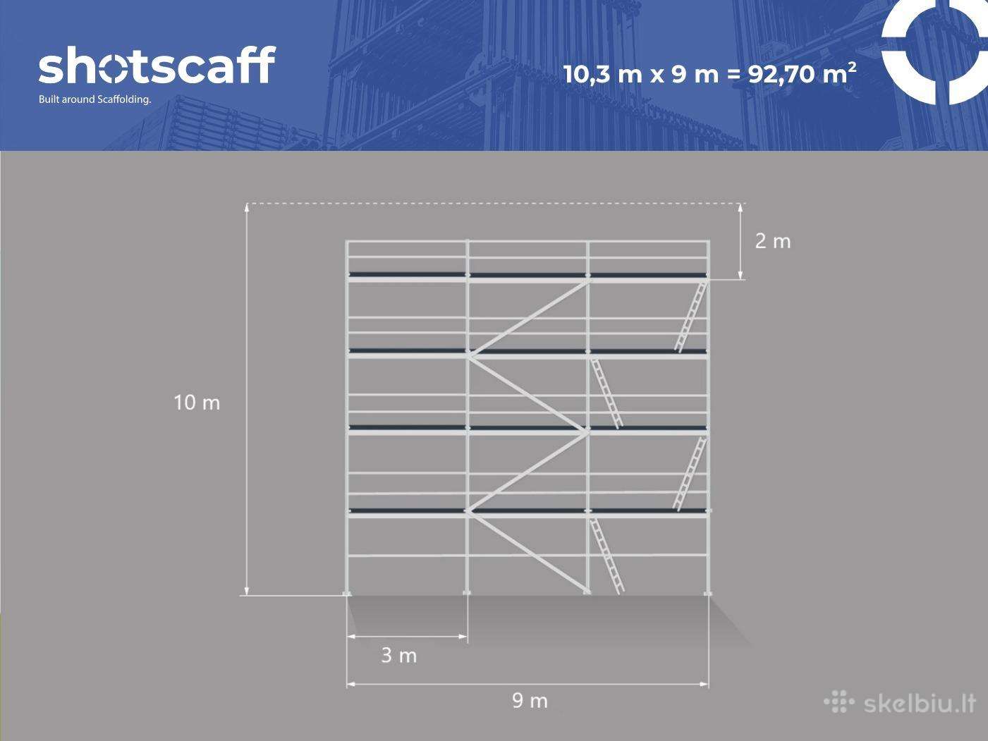 Plettac tipo fasadiniai pastoliai 93 m2