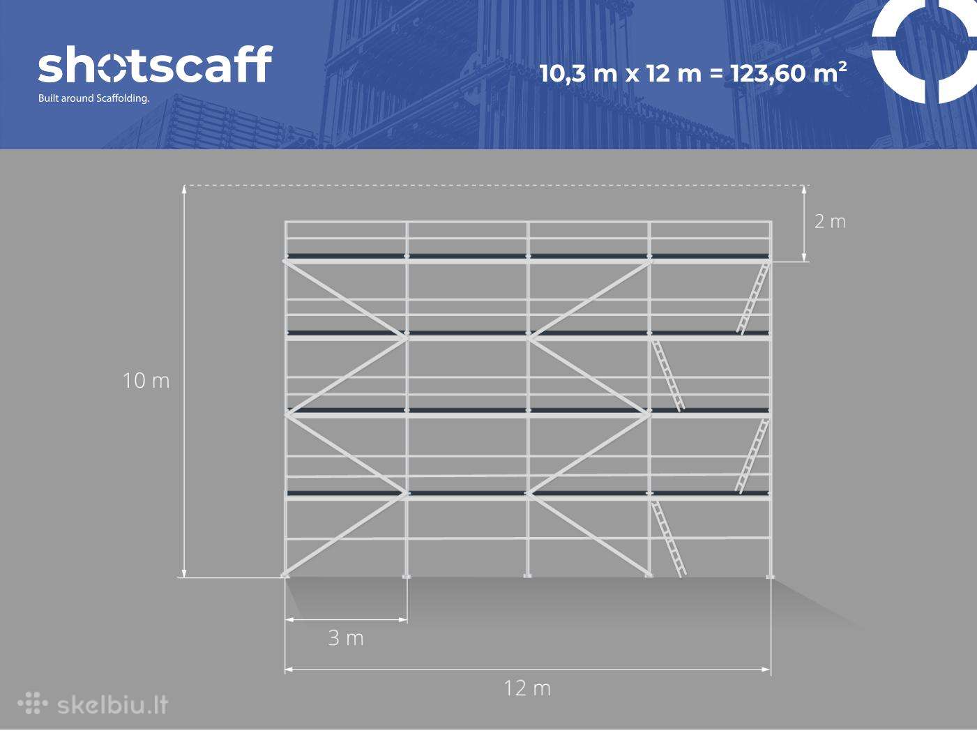 Plettac fasadiniai pastoliai 125 m²