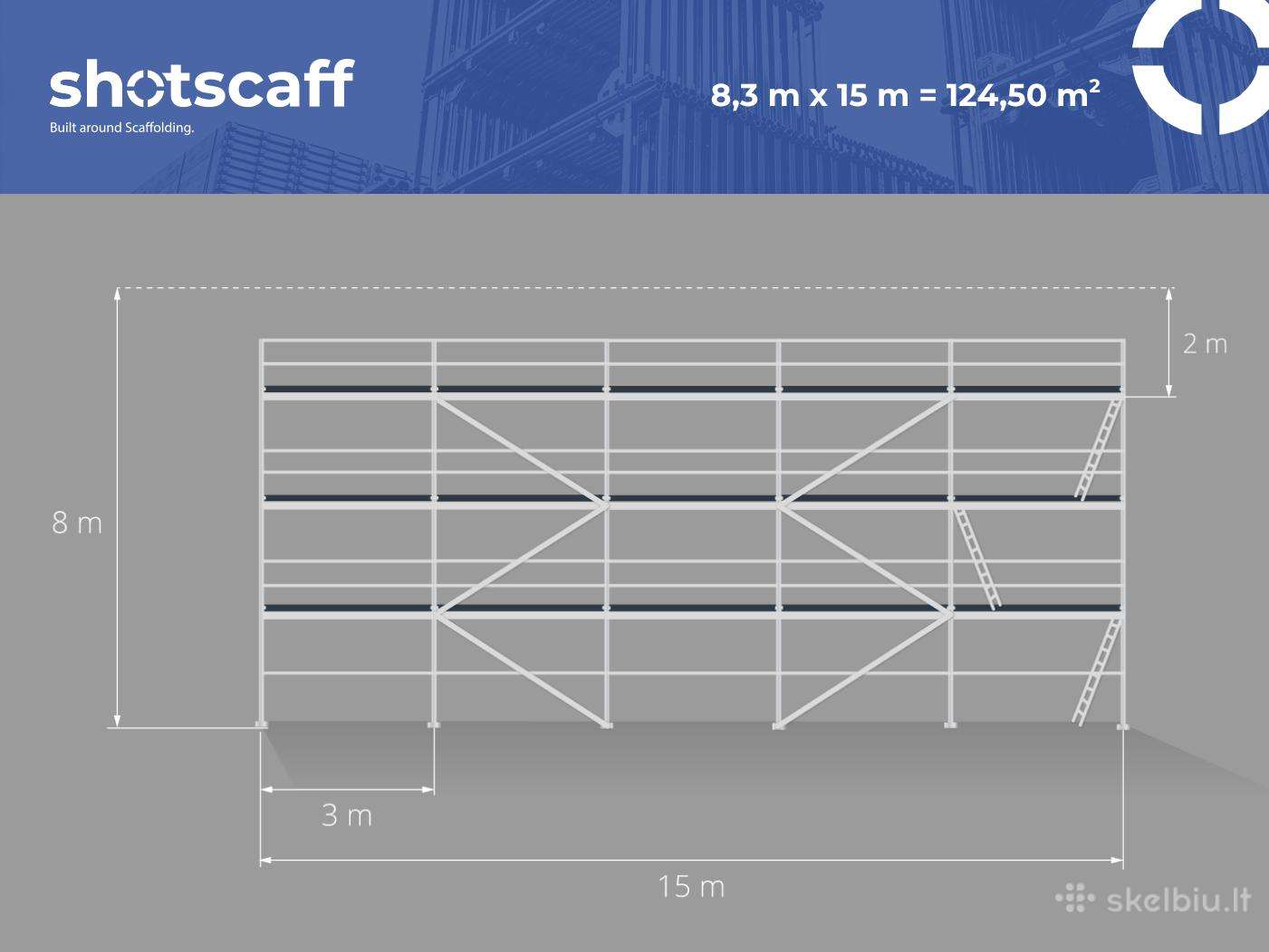 Plettac fasadiniai pastoliai 124,50 m²