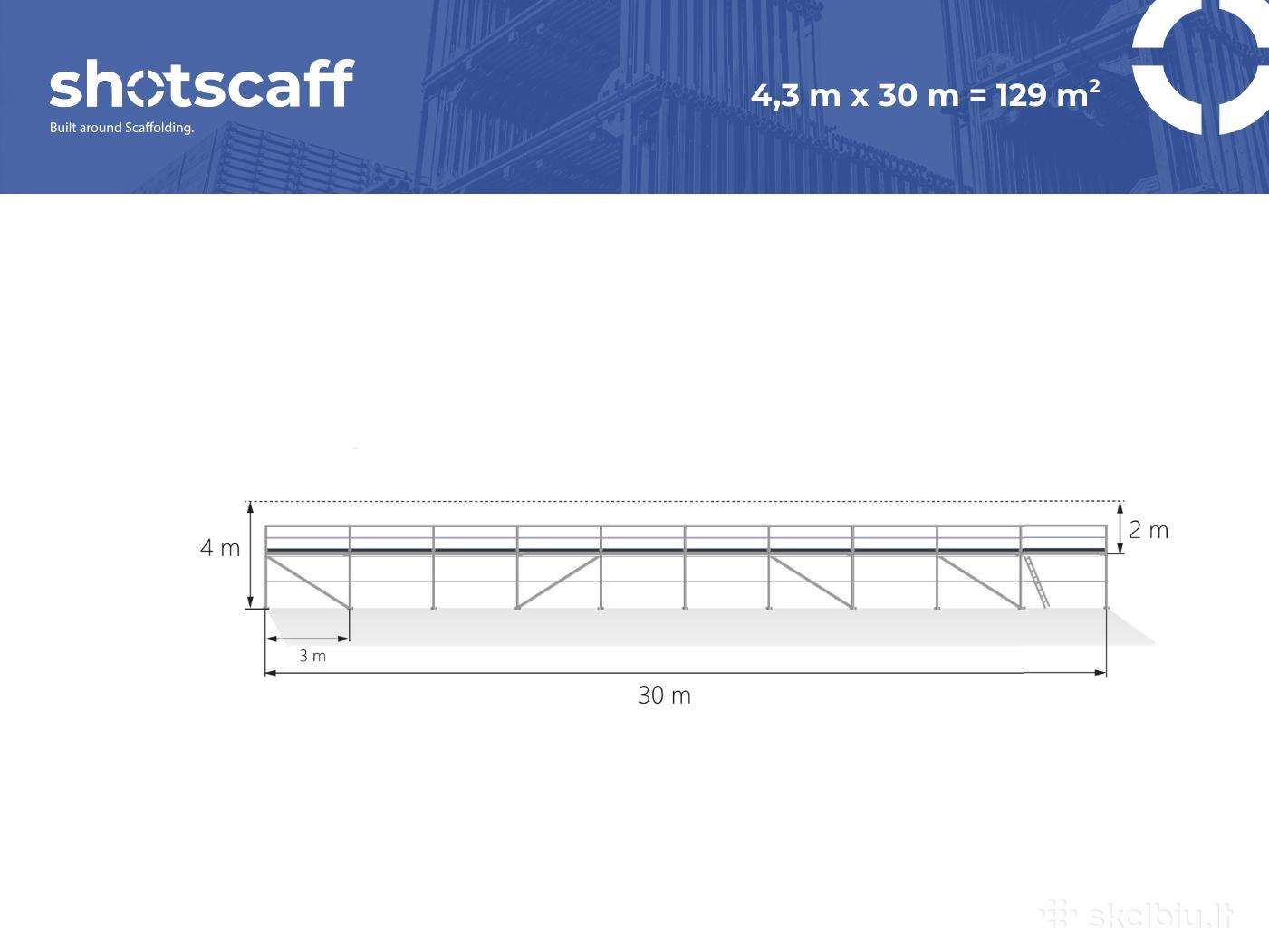 Plettac aliuminio fasadiniai pastoliai 129 m²