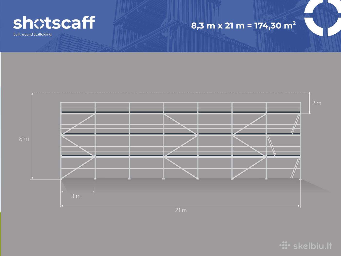 Plettac fasadiniai pastoliai 174 m²
