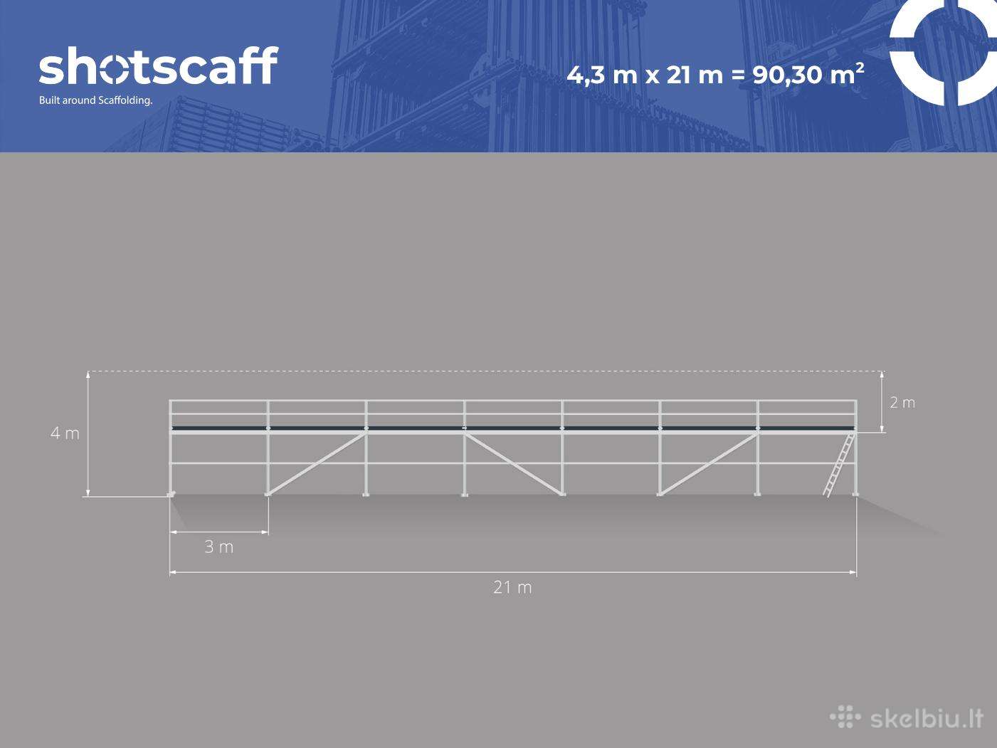 Plettac fasadiniai pastoliai 90 m²