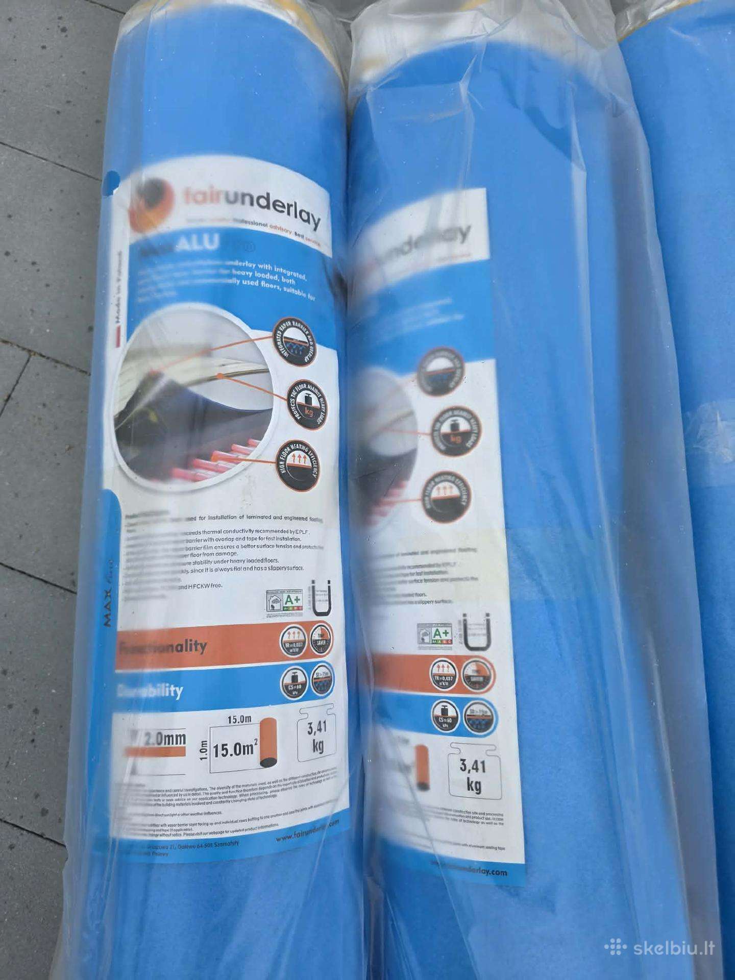 Parduodamas grindų paklotas „Fair Underlay Alu“ 2