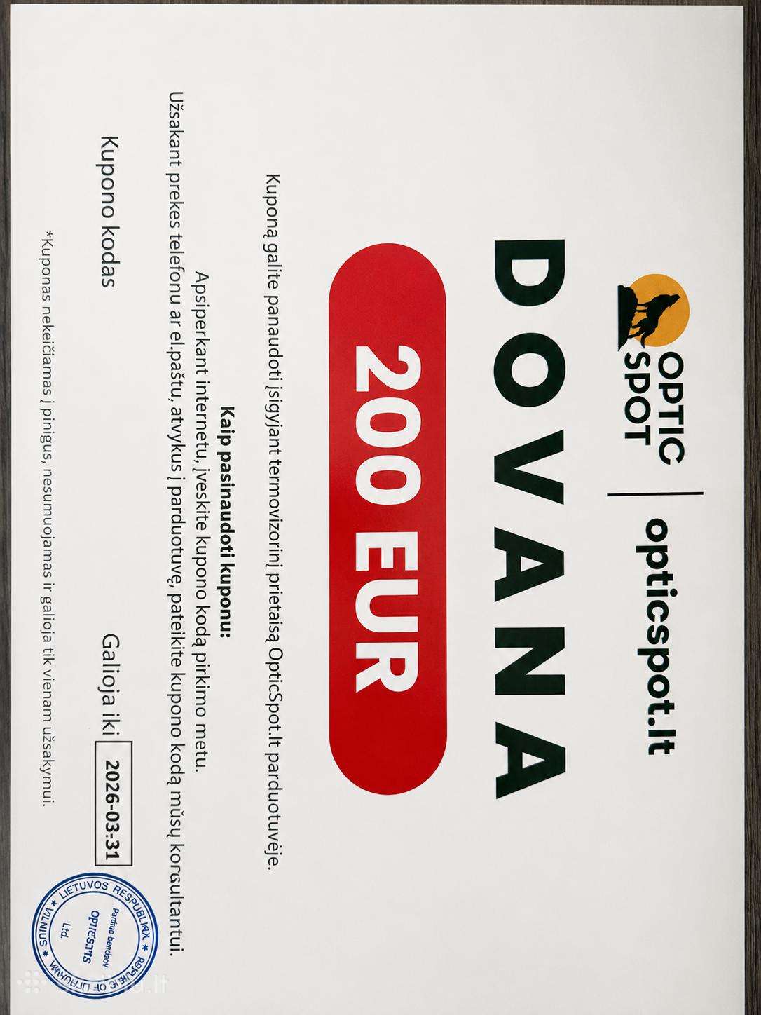 Dovanu kuponas