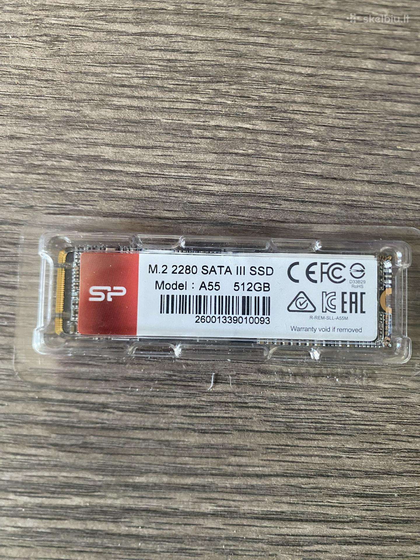 512 GB, M.2 Sata 3 SSD diskas