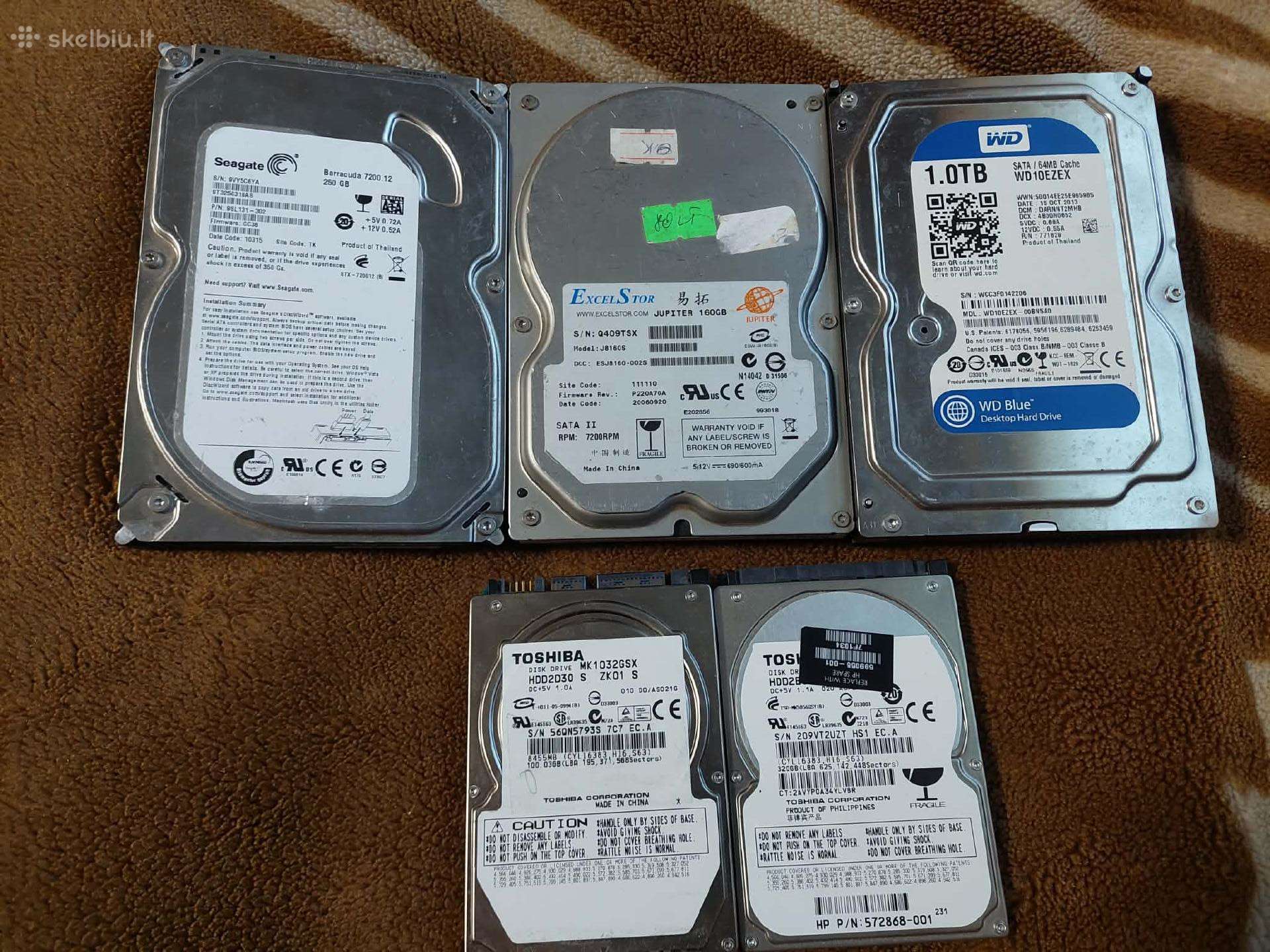 Įvairūs HDD diskai