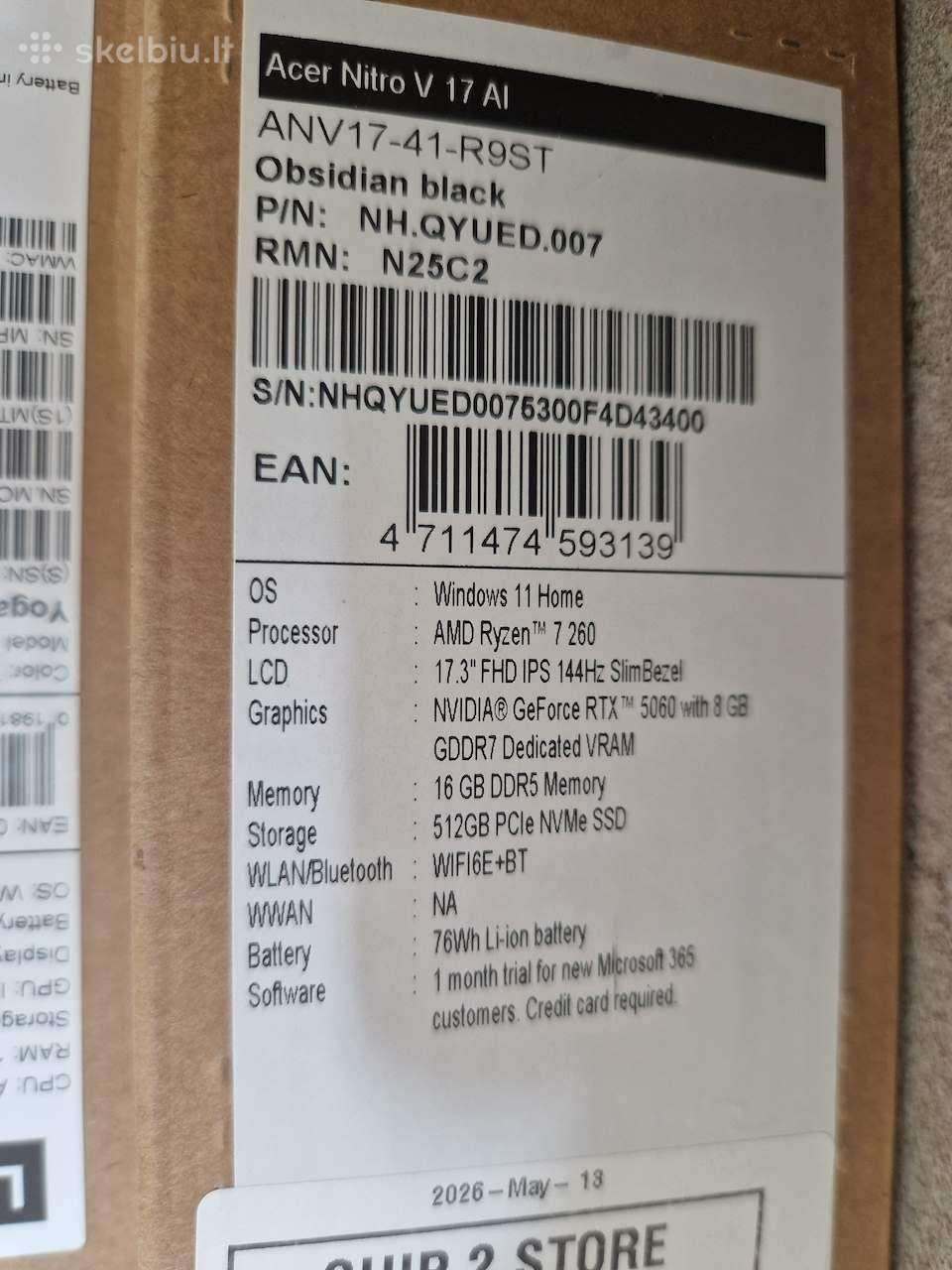 Acer nitro V17ai