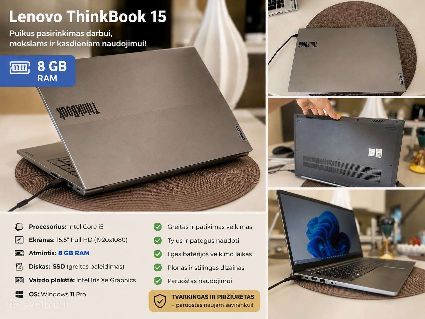 Lenovo Thinkbook 15 – puikios būklės